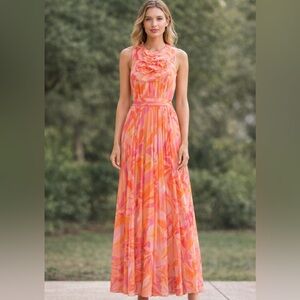 Alex Marie Pink and Orange Maxi Dress